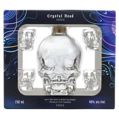 Crystal Head Vodka 70cl Gift Set + 4 Glasses